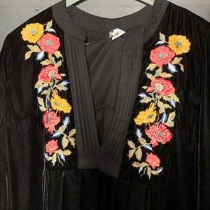 Free People Velvet Embroidered Mini